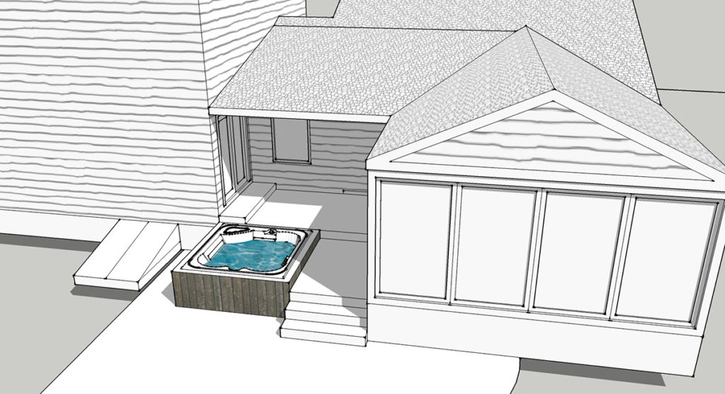 3d render of screen porch design