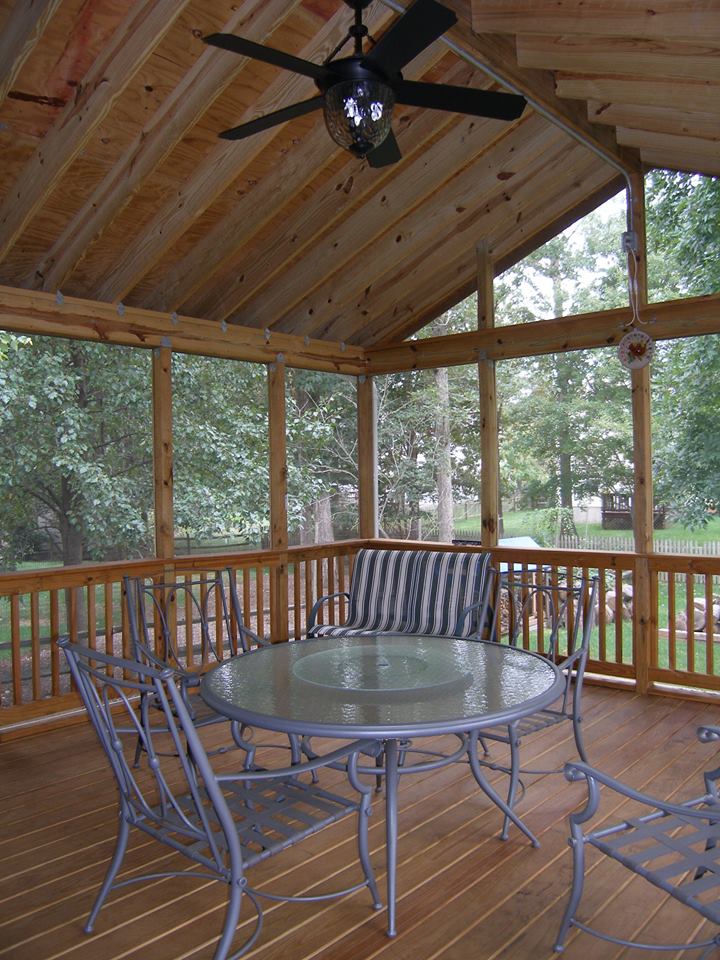 interior pressure treated screen porch