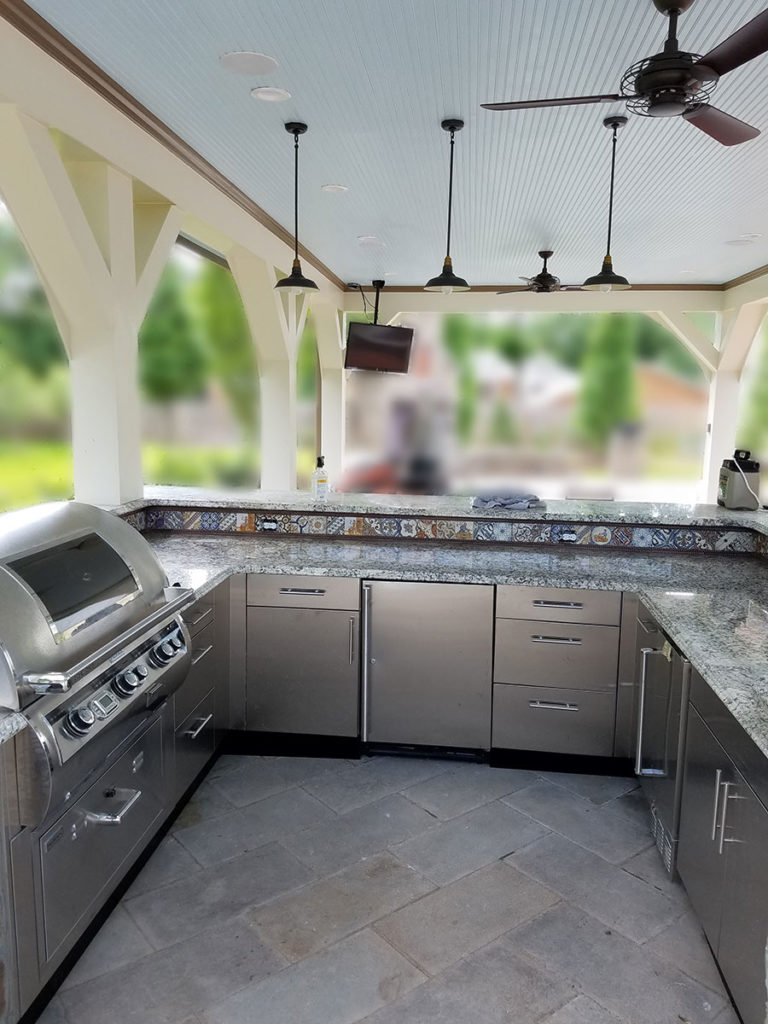 outdoor kitchen with stainless cabinets Danver
